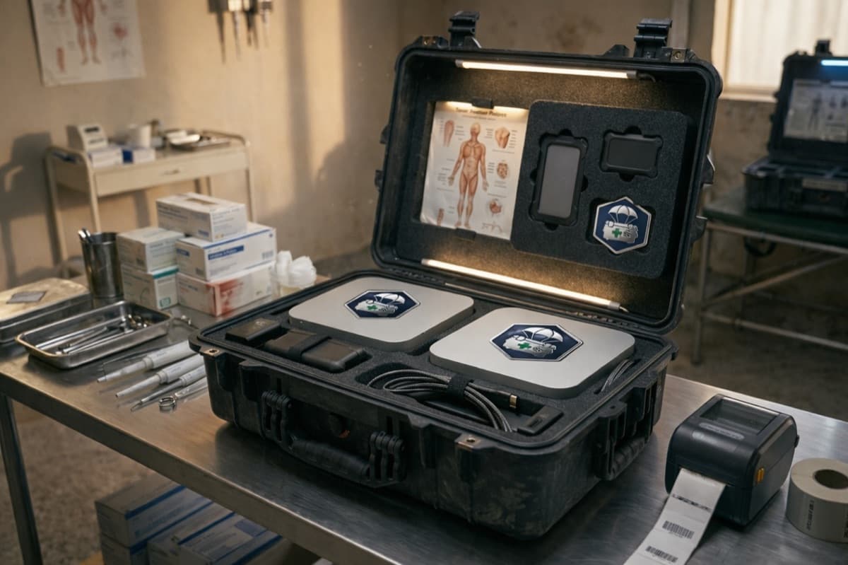 THE LIMS BOX with branded case logo — deployable lab informatics system